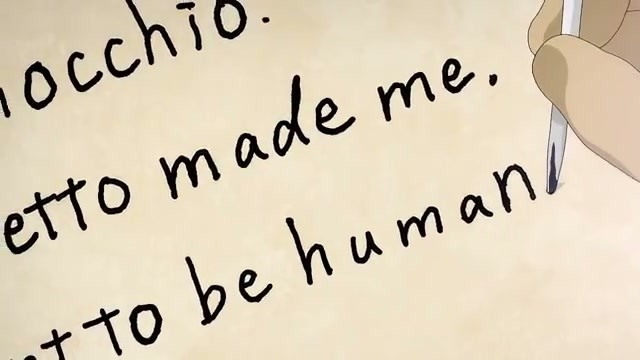 Handwritten note reading Geppetto made me, I want to be human