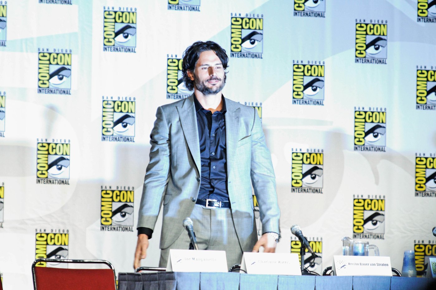 Joe Manganiello speaking on stage at San Diego Comic-Con
