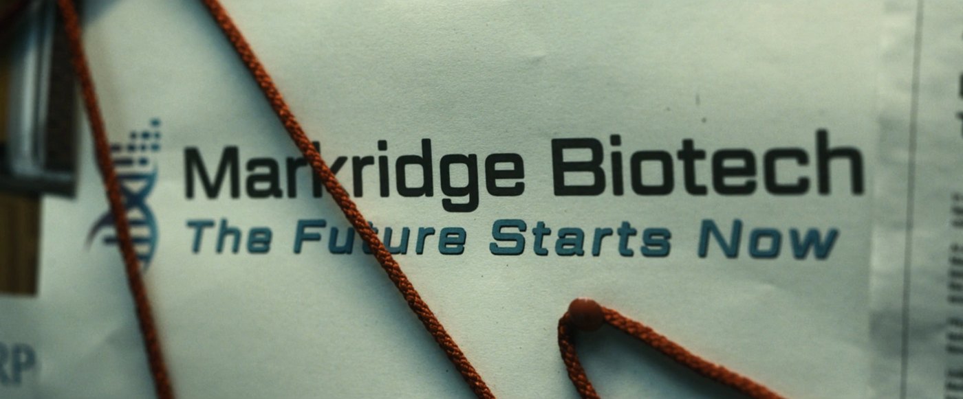 Markridge Biotech signage shown in VisionQuest episode 4