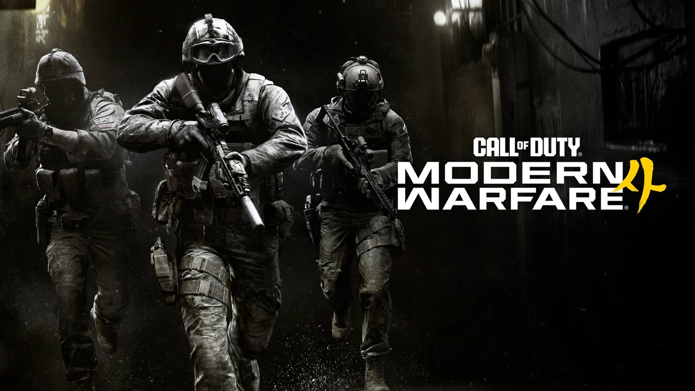 Modern Warfare 4 operators moving through a building in key art