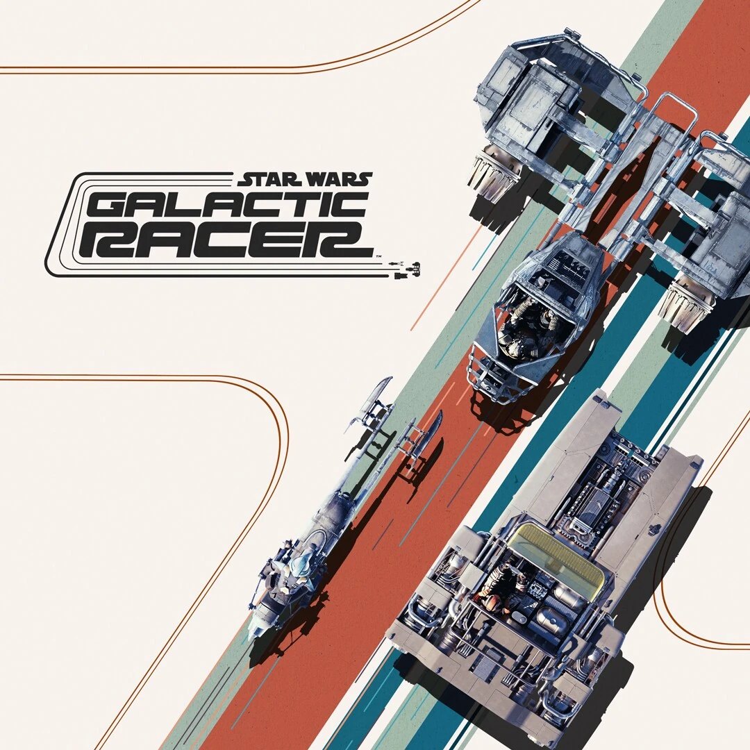 Star Wars: Galactic Racer announcement poster showing podracers on track