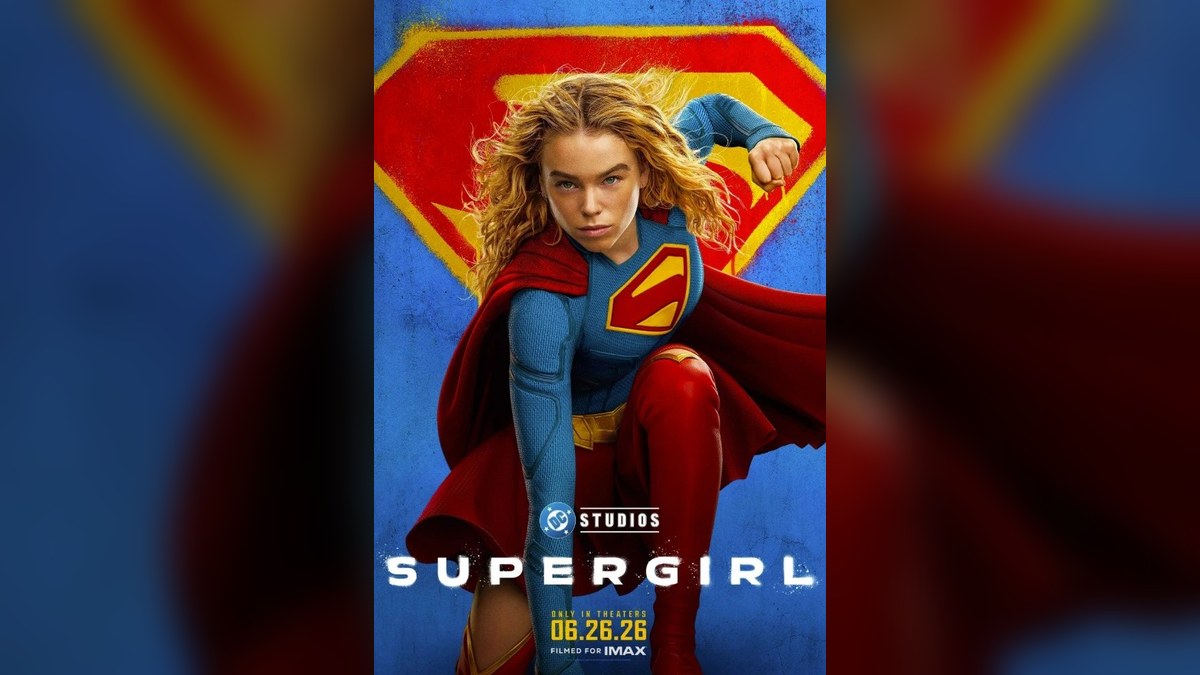 Milly Alcock as Kara Zor-El in the official Supergirl movie poster